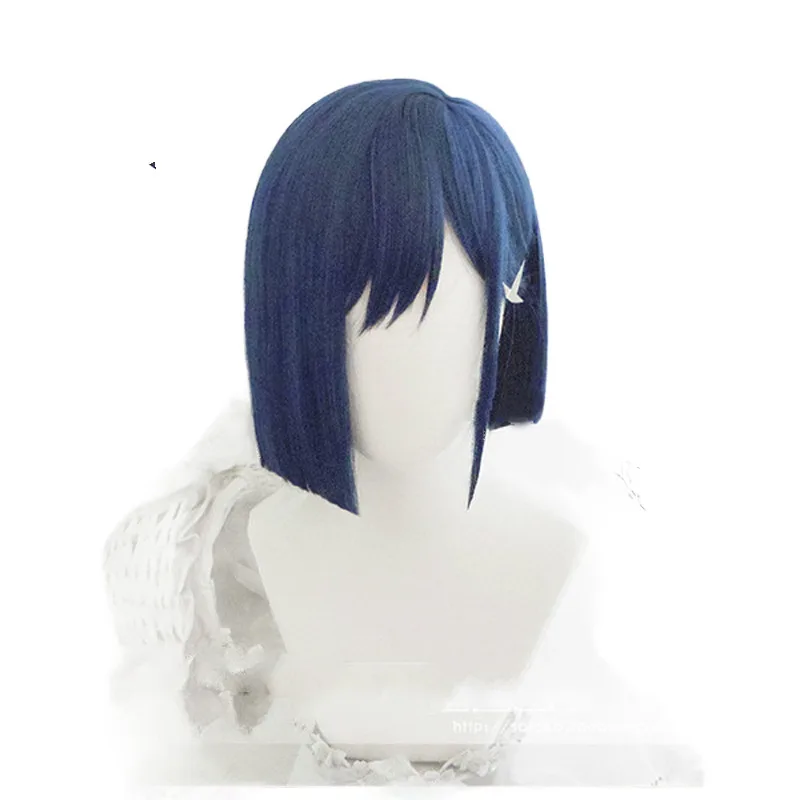 Парики для косплея Ichigo, из коротких голубых синтетических волос, 24 см, с шапочкой