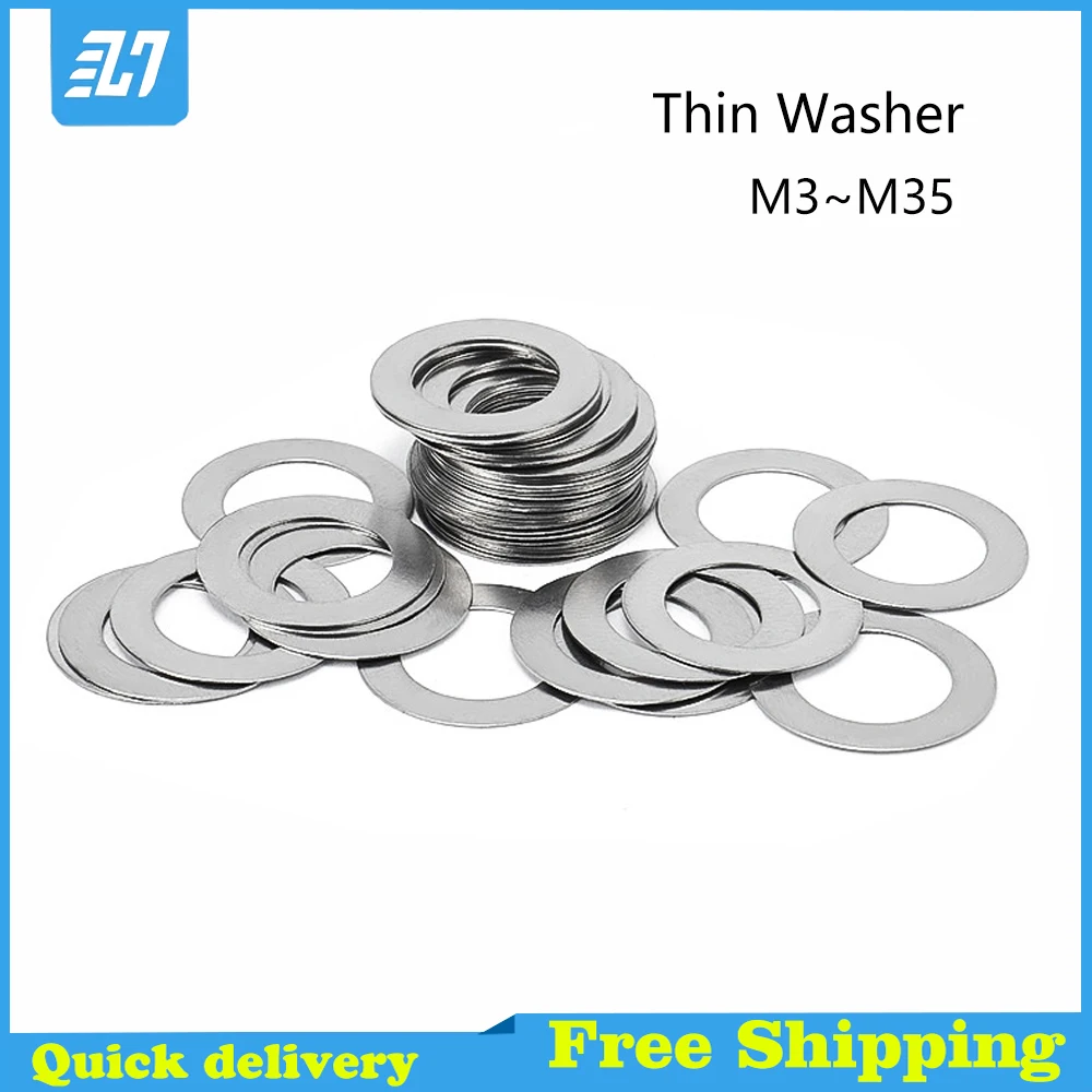 

Ultra Thin Flat Washer Adjusting Shim Gasket 304 Stainless Steel M3 M4 M5 M6 M8 M10 M12 M16 M18 M20 M22 M25 M28 M30 M35