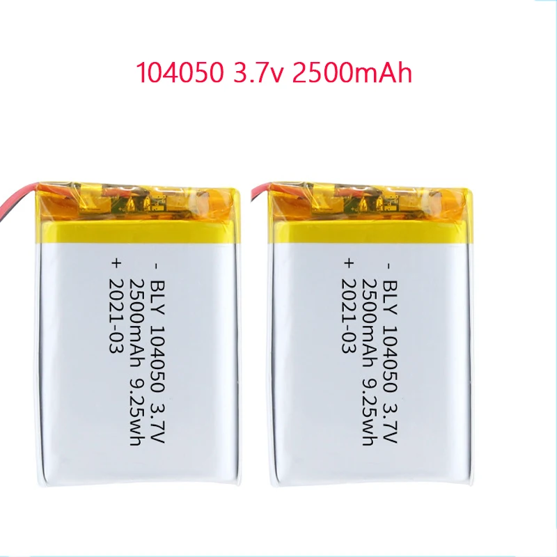 

104050 Batteries 104050 3.7V 2500mAh Polymer Lithium Rechargeable Battery for Camera GPS navigator Bluetooth Headset