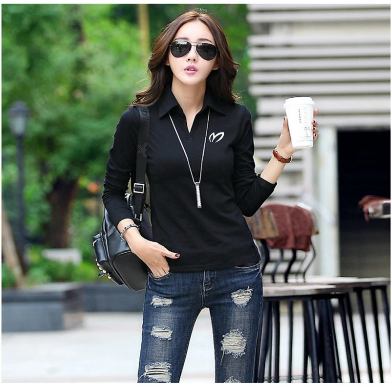 

Women's Golf Wear Summer Polo Women Long Sleeved Ladies Shirt Sexy Tops Punk Apparel Cotton T-shirt