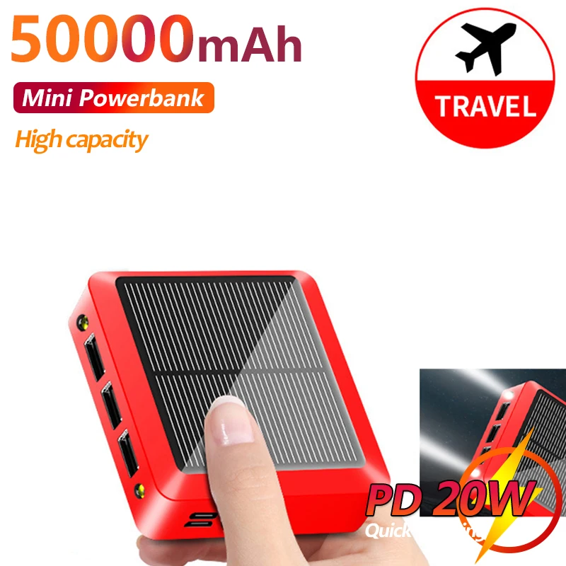

Solar 50000mAh Mini Portable Power Bank Large Capacity Fast Charging Portable Charger Battery for IPhone Xiaomi Samsung