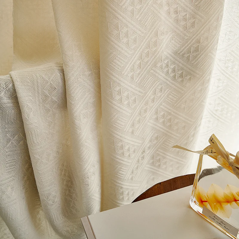 

Curtains for Bedroom Living Dining Room Nordic Retro Wabi-Sabi Japanese Linen Cream Windows Door Simple High Shading
