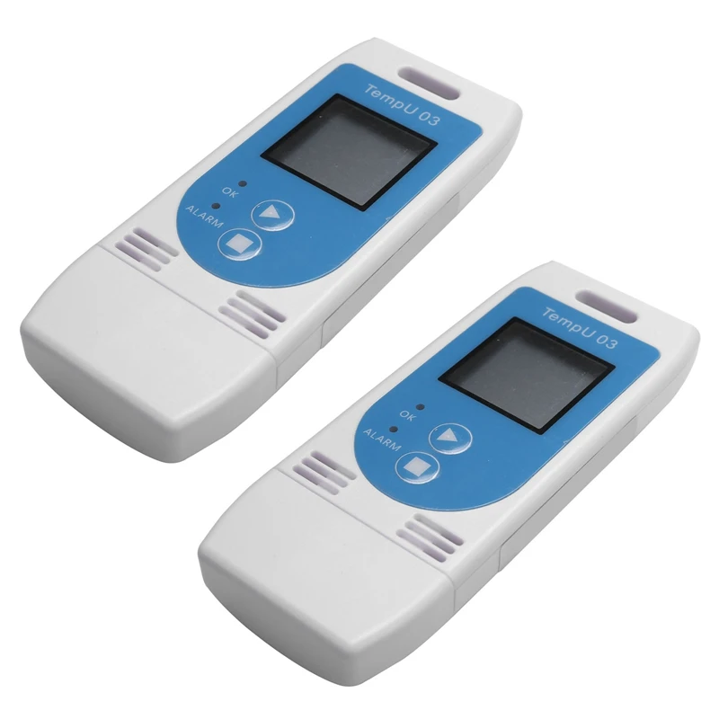 

2X USB Temperature Humidity Data Logger Reusable RH TEMP Data Logger Recorder Humiture Recording Meter