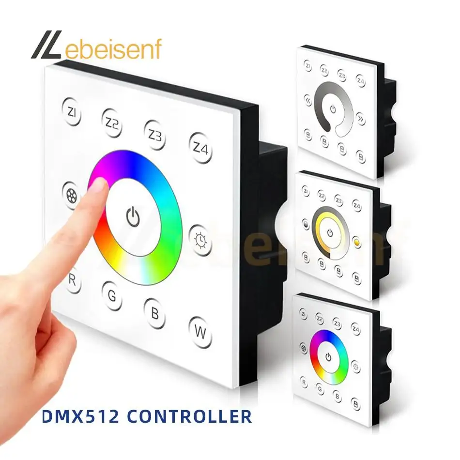 

85-265 В переменного тока многозонный постоянный напряжение DMX 512 светодиодный одиночный двухцветный CCT RGB RGBW Полный сенсорный 86 Встроенный Настенный Контроллер панель