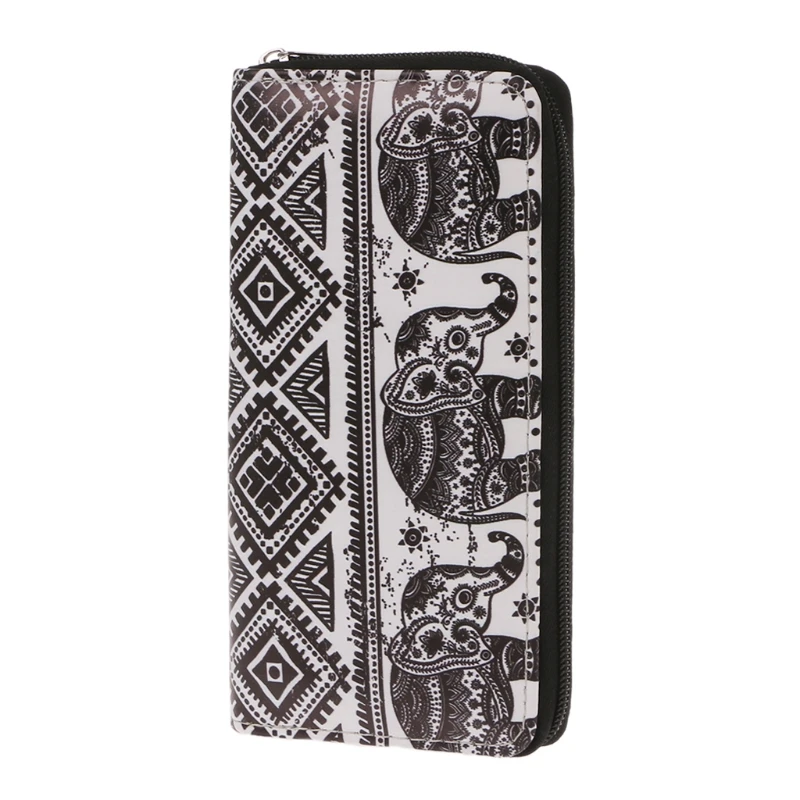 

Q1QA Women Clutch Long Wallet Credit Card Holder Lady Purse Handbag Elephant Bag
