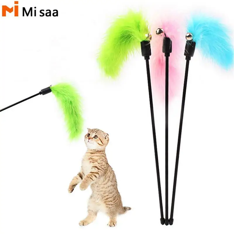 

Cat Toy Engaging Colorful Interactive Teasing Pet Tool Interactive Cat Toy Feather Cat Toy Pet Supplies Popular Turkey Feather