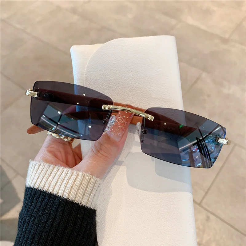 

Vintage Sunglasses Frameless Rectangular Gradient Frameless Personality Travel Sunglasses Uv Protection Shades Gafas De Sol