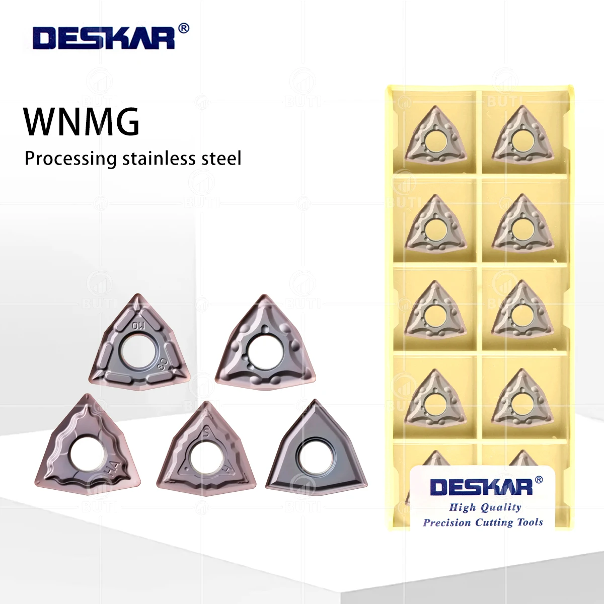 

DESKAR 100% оригинальный токарный станок с ЧПУ WNMG 080404 WNMG 080408 MA MS MQ JMS HA HS LF6018 Лезвие из твердого сплава для обработки нержавеющей стали