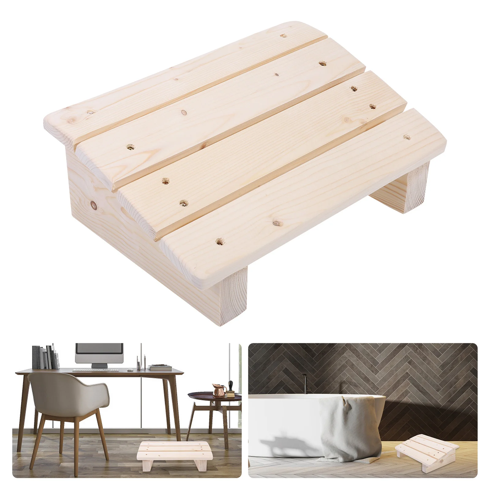 

Stool Desk Footrest Rest Foot Step Wood Anti Office Leg Skid Entryway Bench Kids Bath Foam Portable Toddler Spa Shoes Toilet