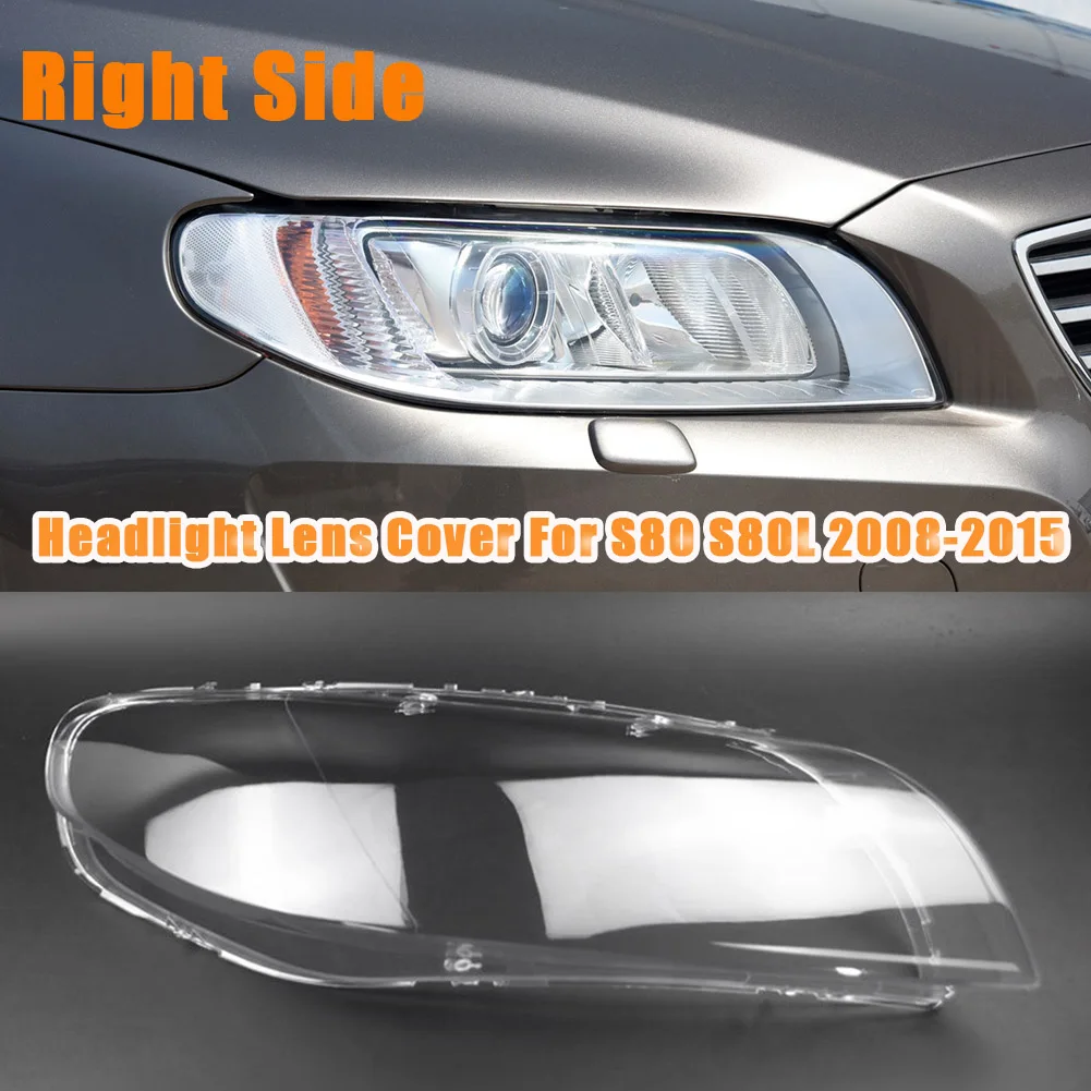 Left+Right for Volvo S80 S80L 2008-2015 Car Headlight Lens Cover Front Head Light Lamp Lampshade Shell Clear