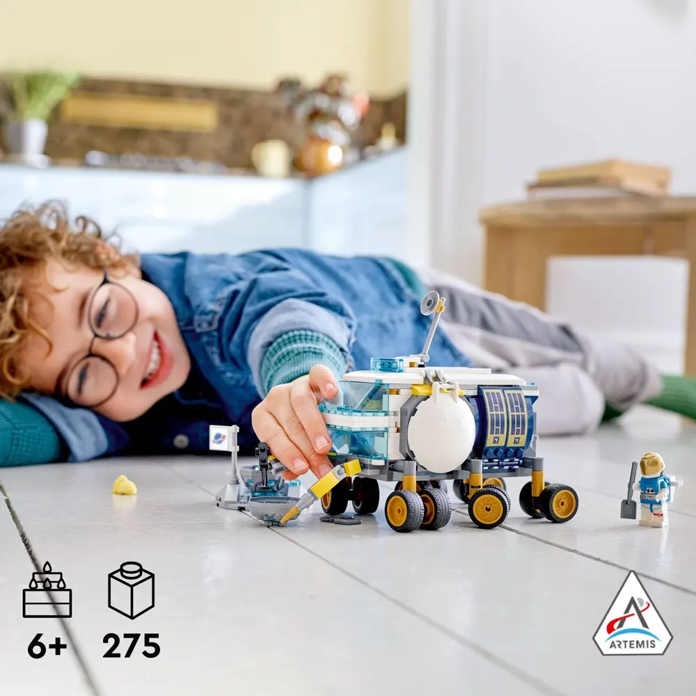 

City Lunar Roving Vehicle 60348 Outer Space Toy, Inspired Set for Kids 6 Plus Years Old with 3 Astronaut Minifigures