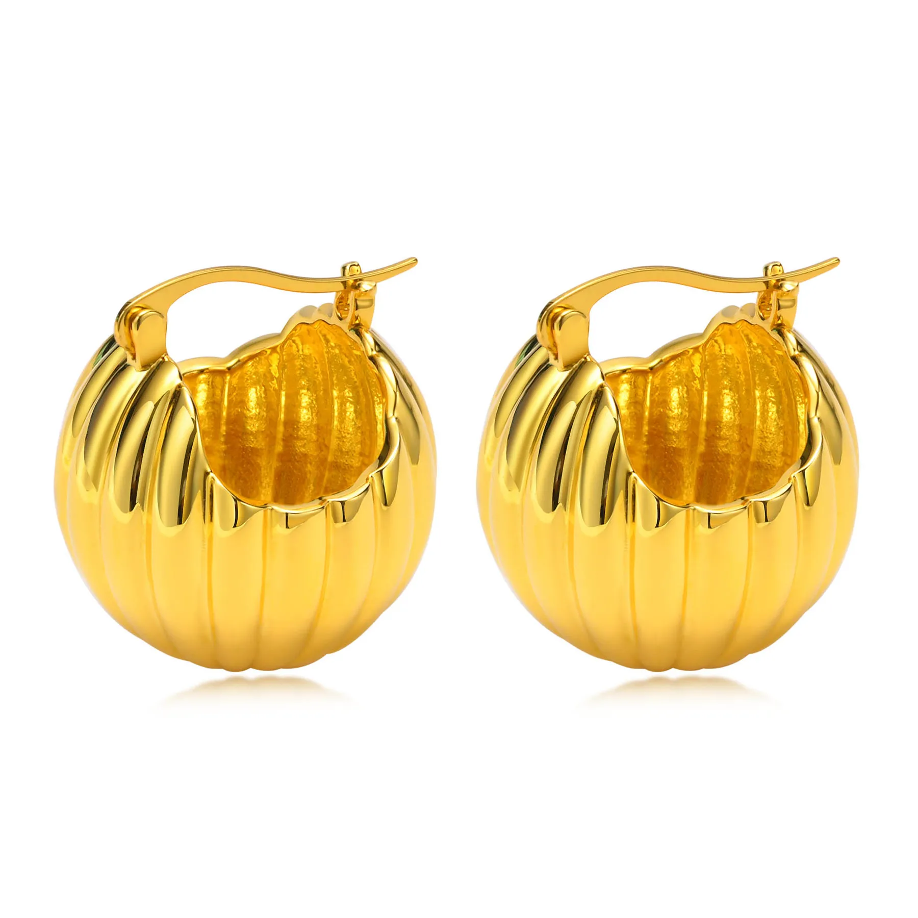 

Массивные серьги-кольца Huggie для женщин, металлические обручи в виде шара, современные украшения для ушей