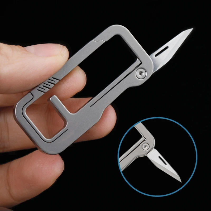 Titanium Alloy Multitool Keychain Ring Pocket Knife Express Open Hunting Camping Equipment Survival Gear EDC Outdoor Tool
