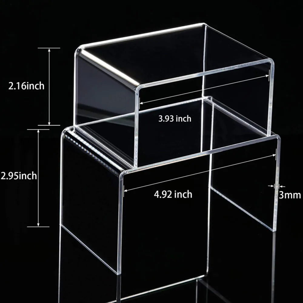 

3pcs Square Acrylic Makeup Organizer Lipstick Jewelry Storage Box Cosmetic Display Stand Brush Holder Make Up Organizer Storage