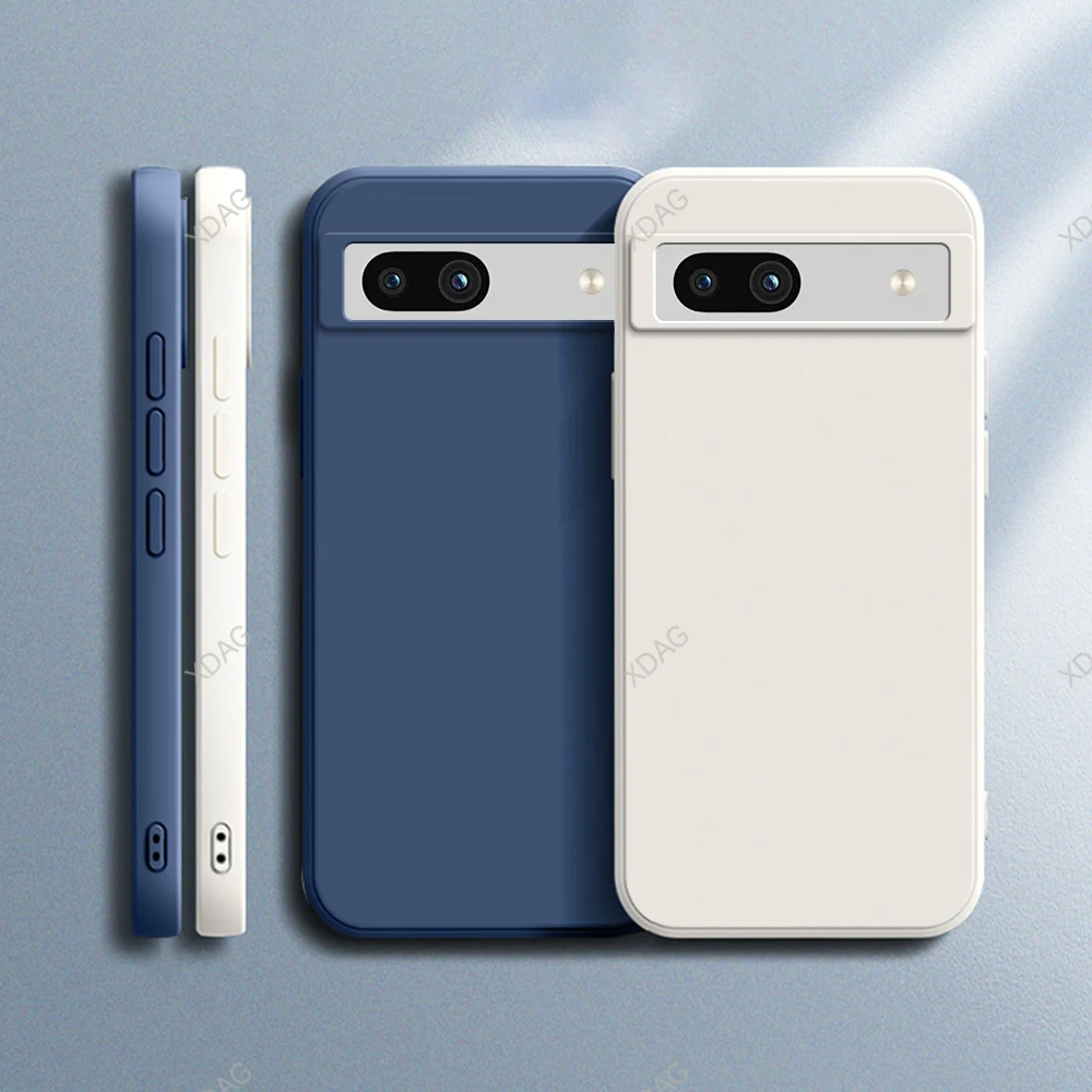 Оригинальная квадратная Мягкая силиконовая искусственная кожа для Google Pixel 7a