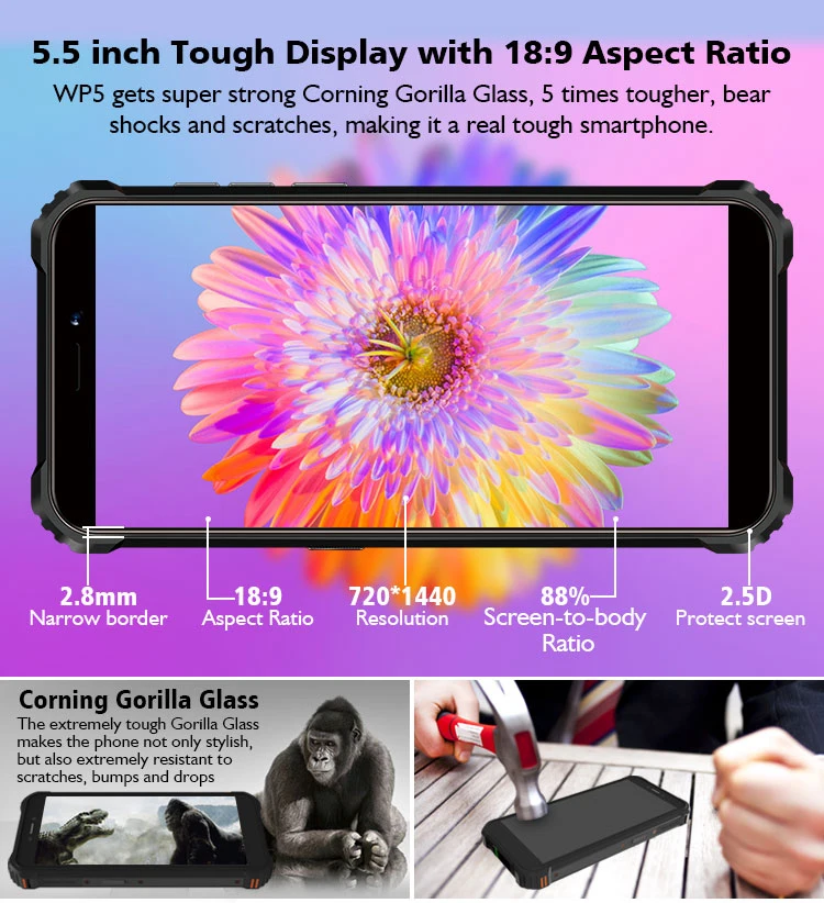 oukitel wp5 ip68 waterproof smartphone 8000mah android 10 0 triple camera facefingerprint id 5 5 inches 4gb 32gb mobile phones free global shipping