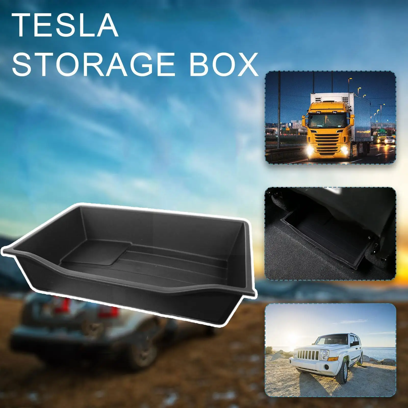 

Under Seat Storage Box for Tesla Model Y 2021 Organizer Tray TPE ABS Flocking Case Auto Car Modification Interior Accessori S0S6