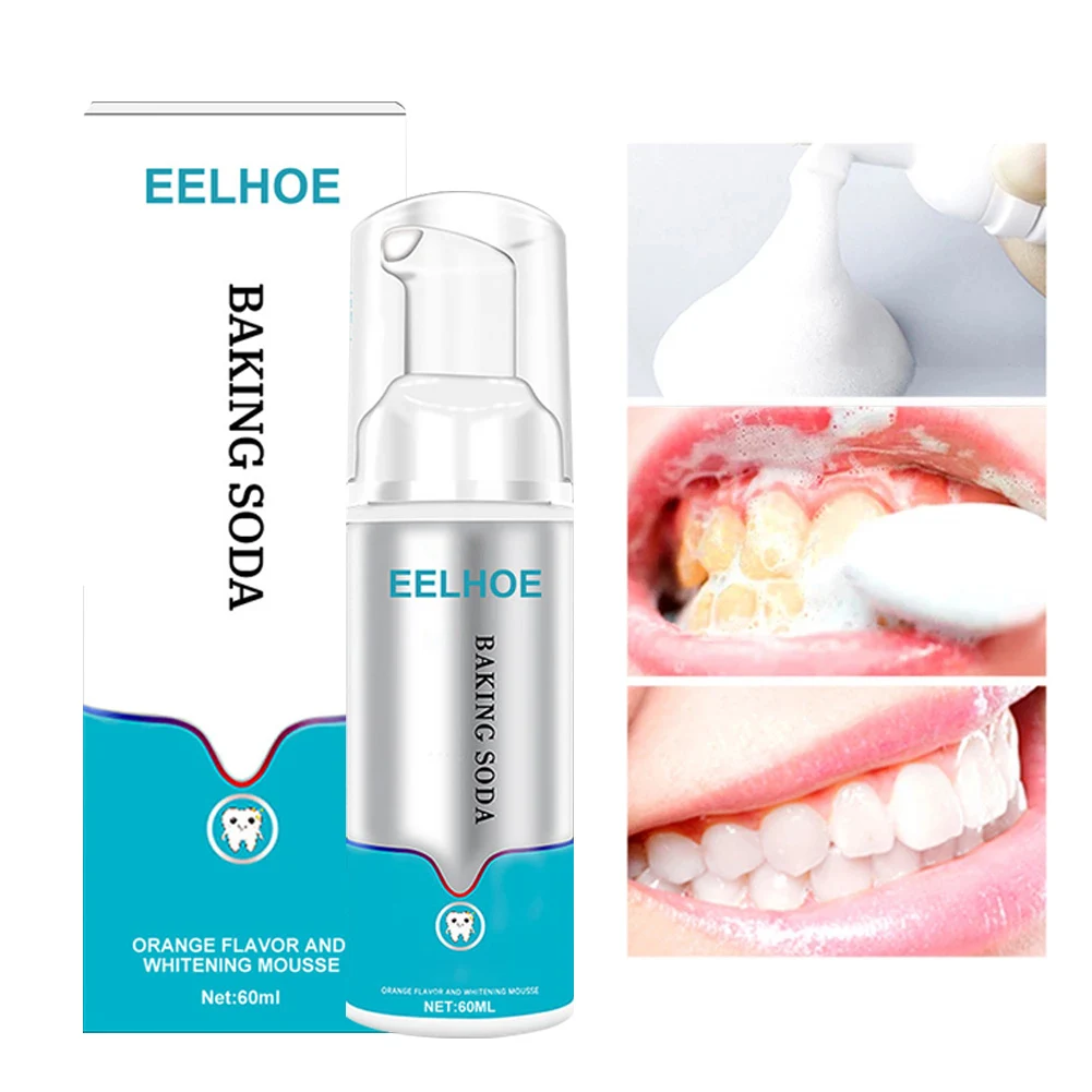 

Teeth Cleansing Whitening Mousse Baking Soda Toothpaste Foam Toothpaste Removes Stains Fresh Breath Dental Care Tools 60ml