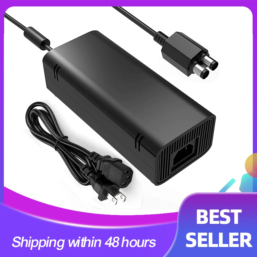 Power Supply for Xbox 360 Slim ,  AC Adapter Power Supply Brick Charger with Cable for Xbox 360 Slim