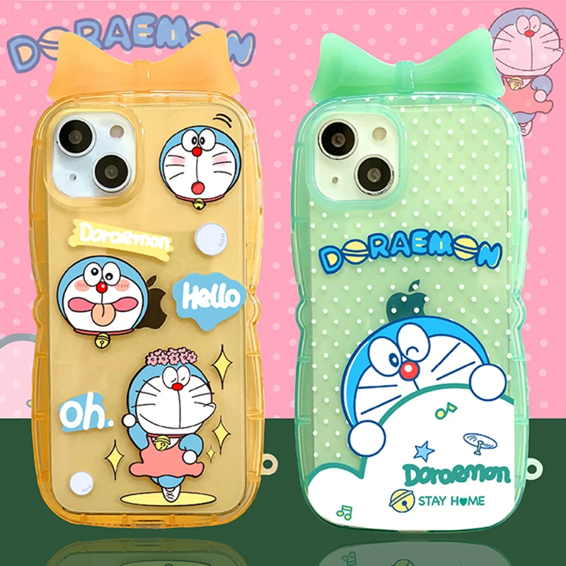 

Bandai Cute Anime Doraemon Phone Case for iPhone 11 12 13 Pro Max 8 7 6 6S Plus X 5 XR XS Cover