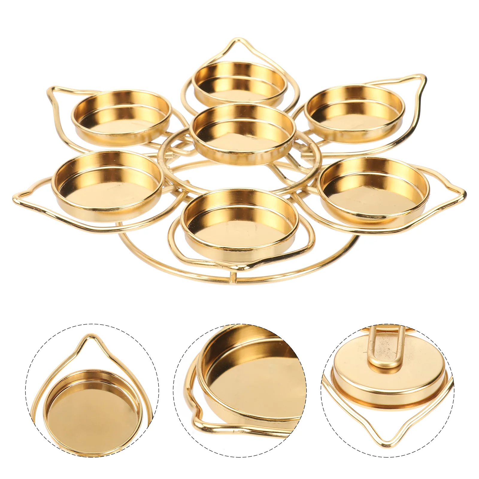 

Holder Tealight Stand Party Cup Lotusfireplace Holders Decorative Decor Candleholders Centerpiece Display Rack Golden Metal