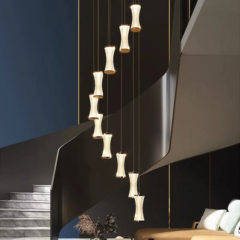 

Художественная светодиодная люстра, Подвесная лампа, лампа для украшения гостиной в скандинавском стиле, домашняя обеденная комнатная лестничная Подвесная лампа для гостиной