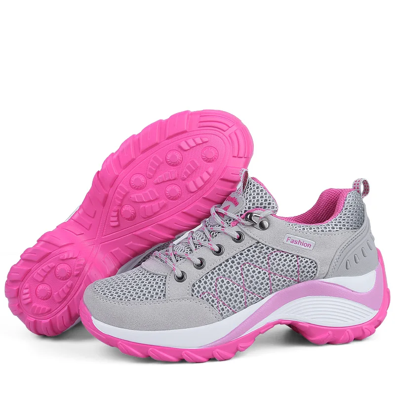 JIEMIAO New Popular Style Women Sport Running Shoes Lace Up Female Athletic Shoes Outdoor Lady Jogging Platform Heigh Shoes