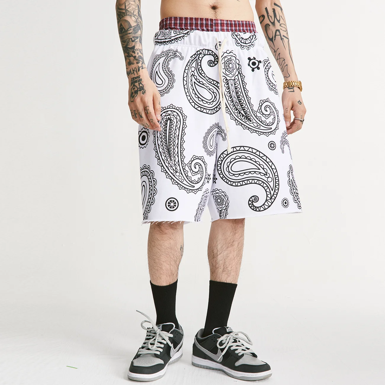 Короткие спортивные брюки для бега в стиле хип-хоп 2022 бандана Харадзюку шорты с