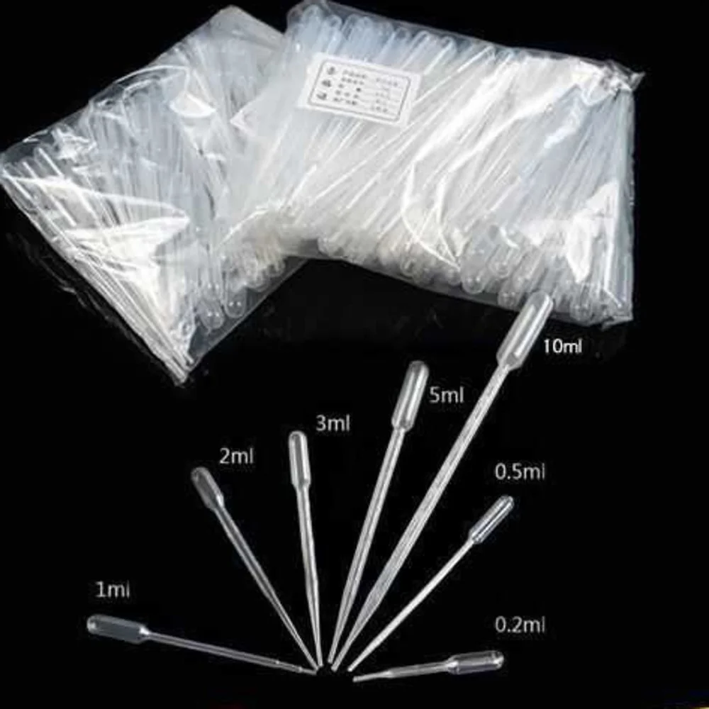 

Disposable Plastic Dropper Pasteur Pipette 1ml 2ml 3ml 5ml 10ml 100PCS Quantity Laboratory Equipment With Scale Free Shipping