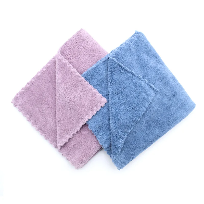 

250gms 40x40cm Car Wash Towel Coral Velvet Strong Absorbent Towel Microfiber Soft Glass Towel Lace Pressed Edge Waxed Towel