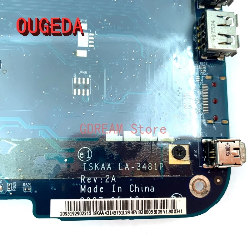 Материнская плата OUGEDA для ноутбука Toshiba Satellite A200 A205 системная K000057510 K000057110 с ГПУ