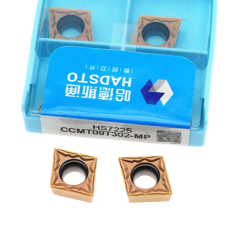 10 шт. твердосплавные вставки HADSTO CCMT09T302-MP CCMT09T304-MP CCMT09T308-MP HS7125 HS8125 HS7225 токарные лезвия для нержавеющей стали