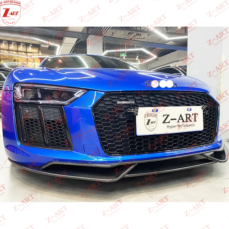 Z-ART для Audi R8 передняя губа из углеродного волокна передний спойлер подбородок MK2