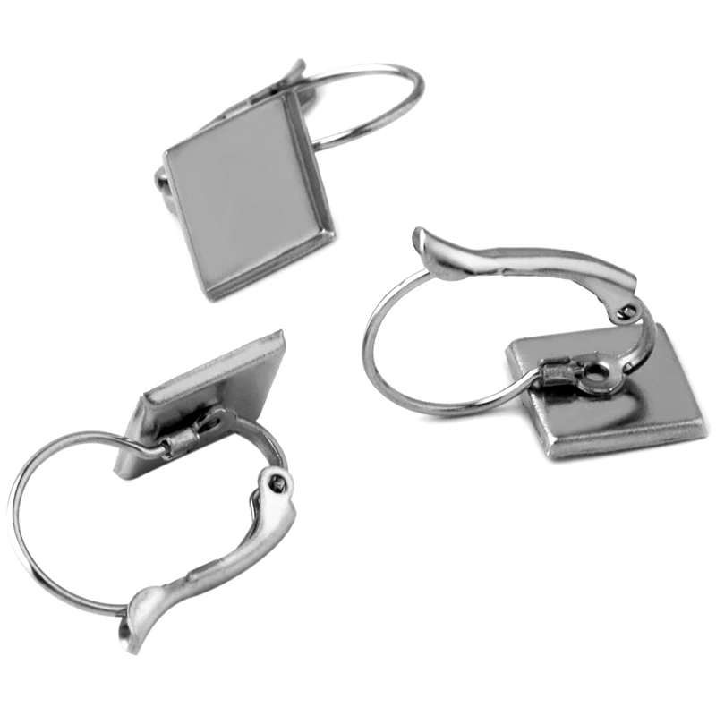 

10pcs New Hot Sale Stainless Steel Square 9.8MM Right Angle Diagonal Earrings DIY Jewelry Accessories Wholesale