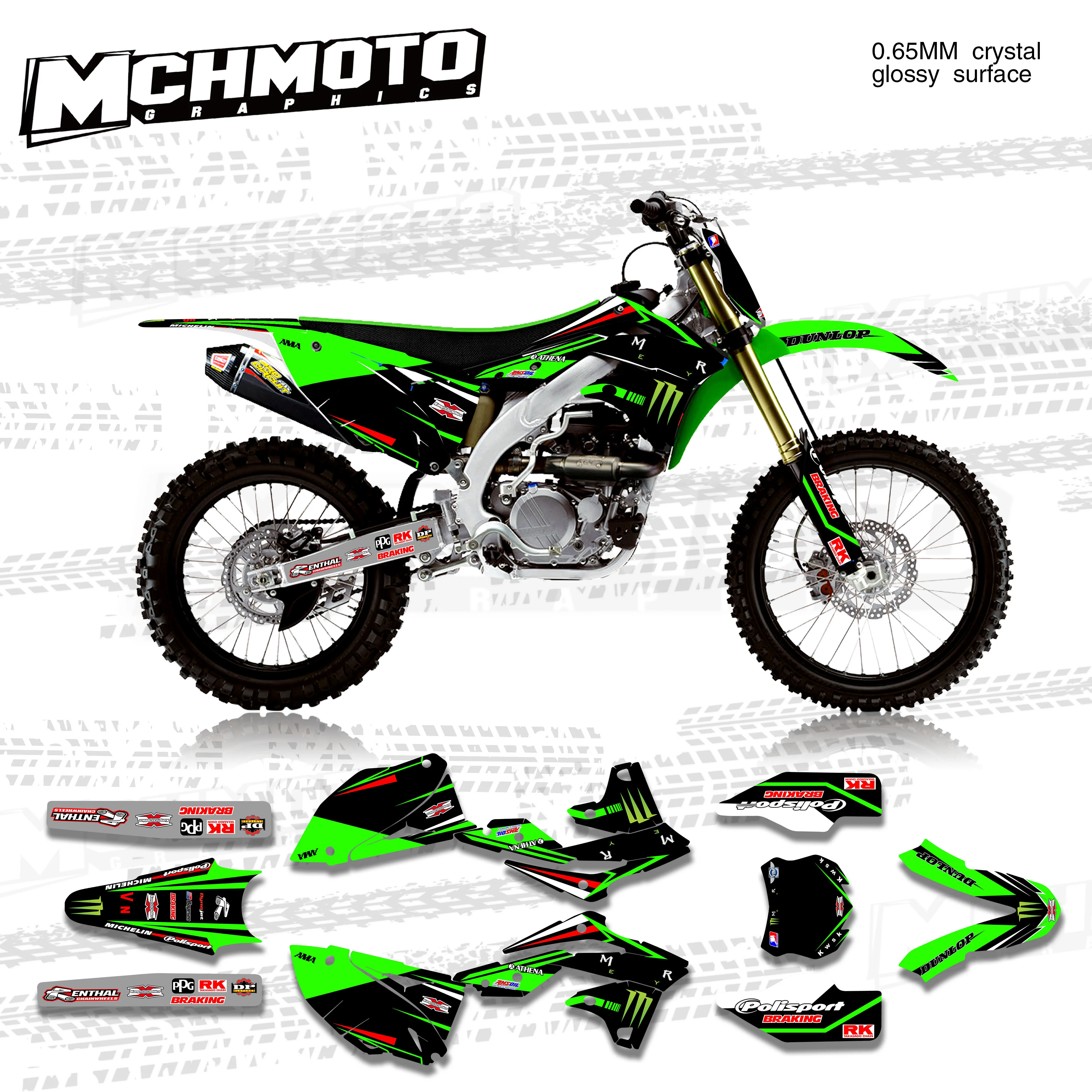 

MCHMFG Graphics & Background Decal Sticker Kit for13-16 KXF250 2013 2014 2015 2016 Decal Sticker