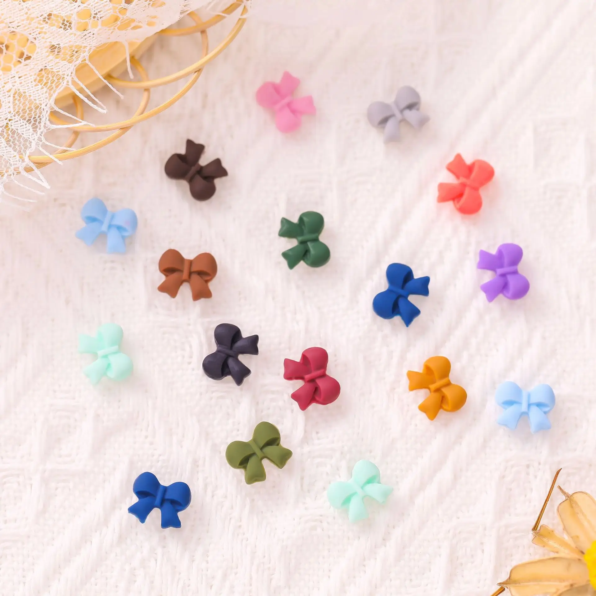 50 шт. дизайн ногтей бант-бабочка 3D ювелирные изделия из смолы матовый макарон