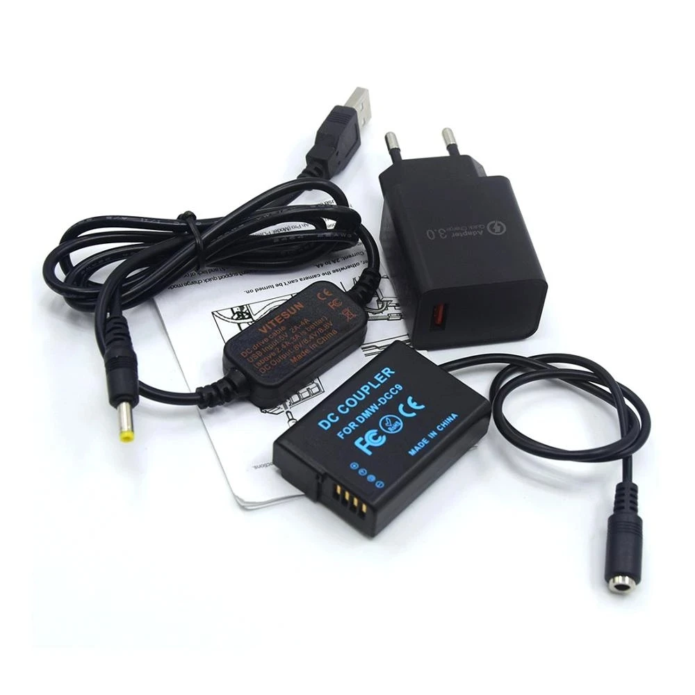 Фото BLD10 BLD10E Фиктивный аккумулятор DCC9 DC Coupler 18 Вт Зарядное устройство USB-кабель питания для камеры Panasonic DMC GX1 GF2 G3 G3K G3R G3W G3EGK №4