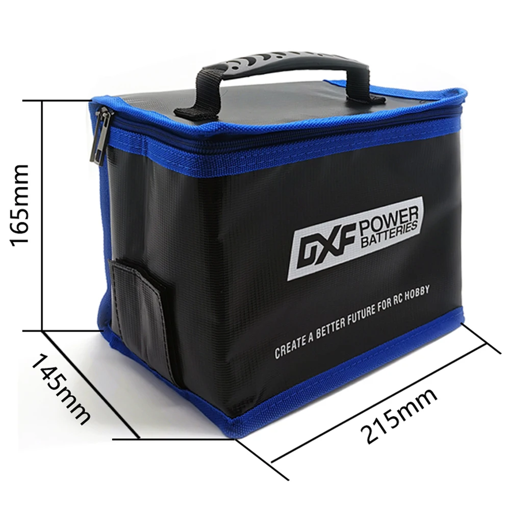 Фото Сумка DXF Lipo огнеупорная Водонепроницаемая Взрывозащищенная Портативная сумка для безопасности батареи для RC FPV гоночного дрона автомобиля ... №2