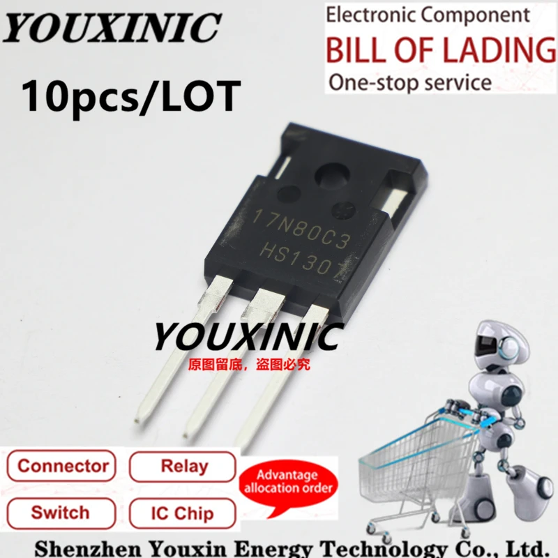 

YOUXINIC 2017+ 100% new imported original SPW17N80C3 17N80C3 SPW17N80C3W TO-247 N channel fet 800V 17A