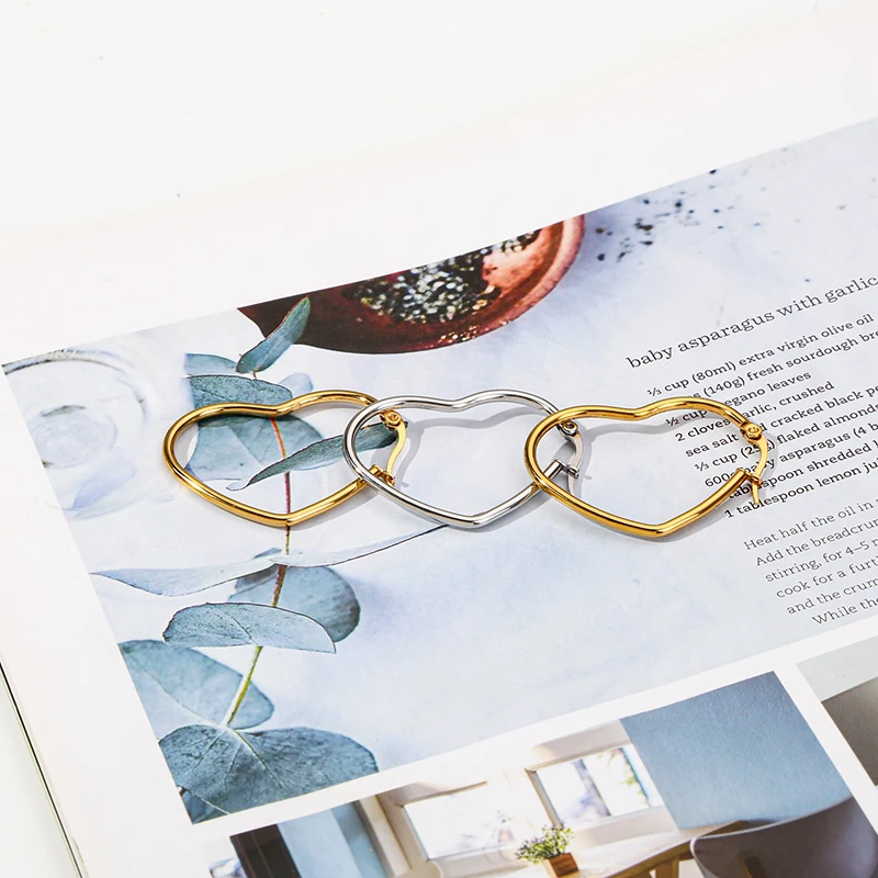 Женские Большие Висячие Серьги В Форме Сердца - 18-каратное Позолоченное