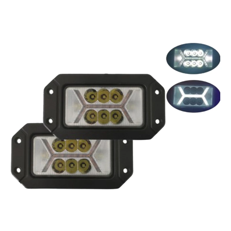 Рабочие фары прямоугольные с дневными ходовыми огнями Передняя панель