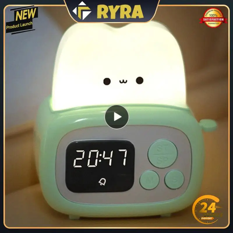 12*10.5*9cm Toaster Alarm Clock Chargeable Night Light Timer Alarm Clock Alarm Clock Cute The New