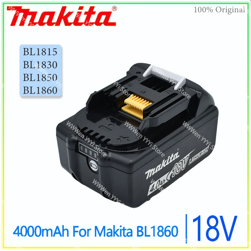 

18V 4.0Ah Makita Original With LED lithium ion replacement LXT BL1860B BL1860 BL1850 Makita rechargeable power tool battery 4AH