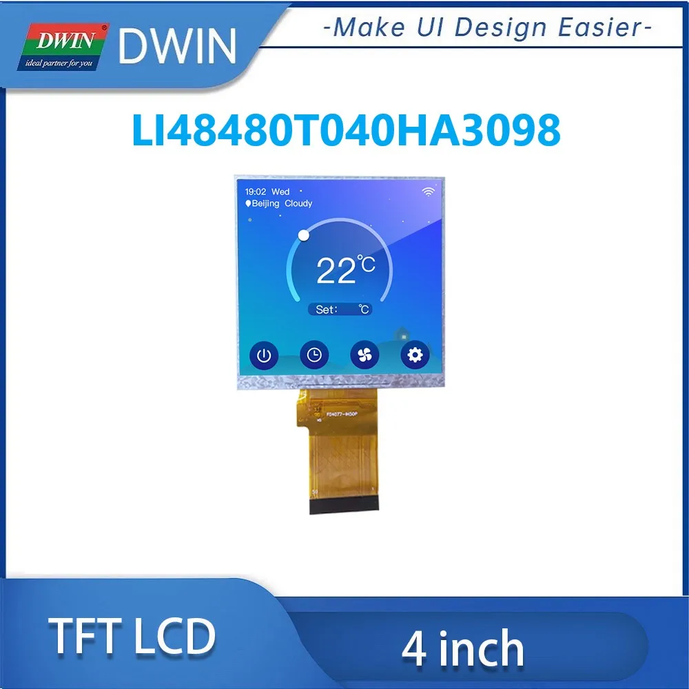 

DWIN 4 Inch 300 Bright RGB 24bit IPS TFT LCD Monitor ST7701S Driver Resistive Capacitive Touch For STM32 ESP32 LI48480T040HA3098