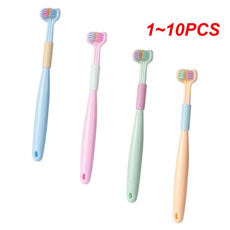 

1~10PCS Degree Three Sided Soft Bristle Toothbrush Deep Oral Cleaning Teeth BrushTeeth Cleaner For 4-12Yrs Children ToothBrush