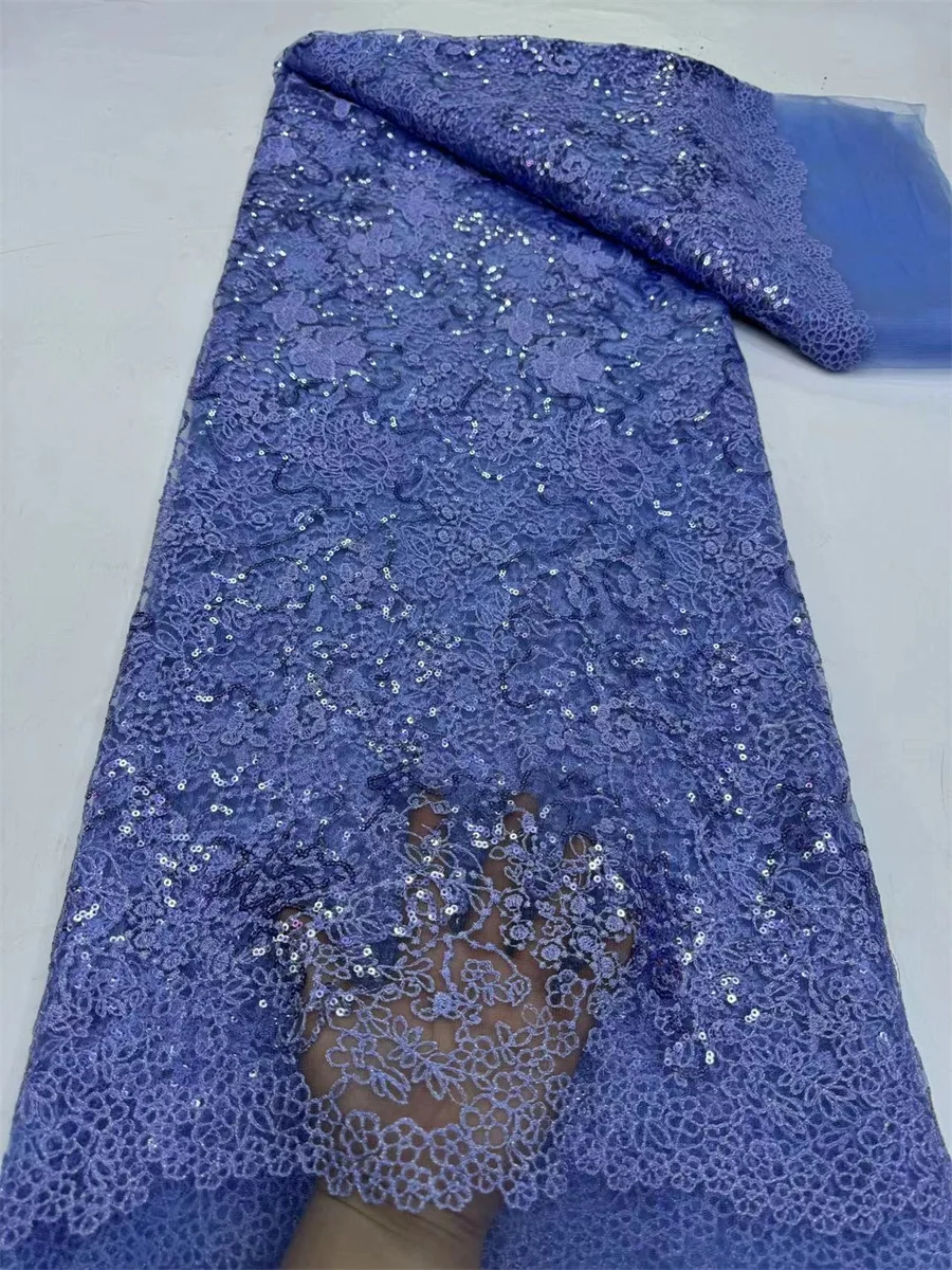 Роскошная африканская кружевная ткань с блестками и бисером 2024 нигерийская