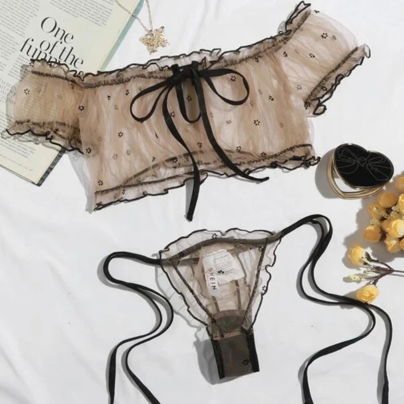 

Сексуальное нижнее белье, трусики, милые сетчатые топы, стринги, кружевное Бандажное бикини, женское нижнее белье, экзотический жилет, Прозрачная женская пижама