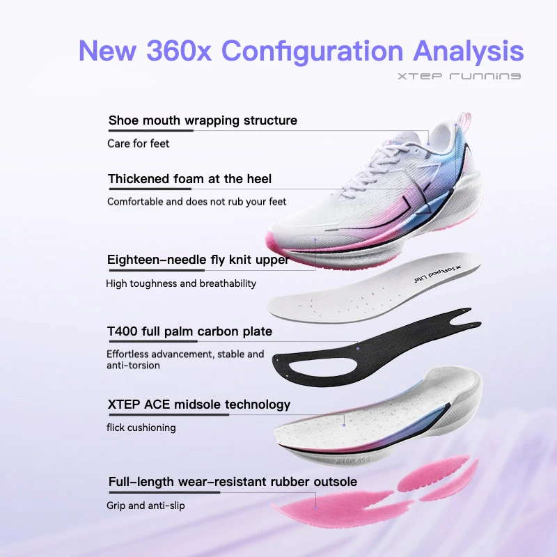 Профессиональные беговые кроссовки Xtep 360X мужская спортивная обувь для марафона