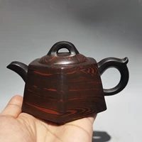6 chinese yixing zisha pottery hexagonal well fence texture teapot kettle mud teapot pot tea maker office ornaments