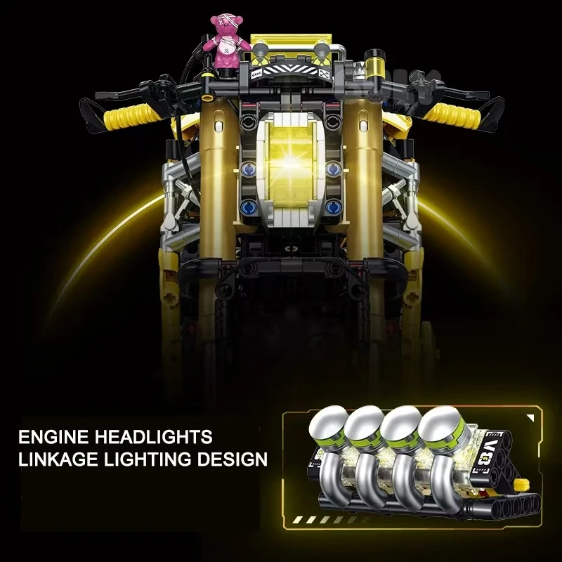 Andole 1:5 Высокотехнологичные городские мотоциклетные строительные блоки